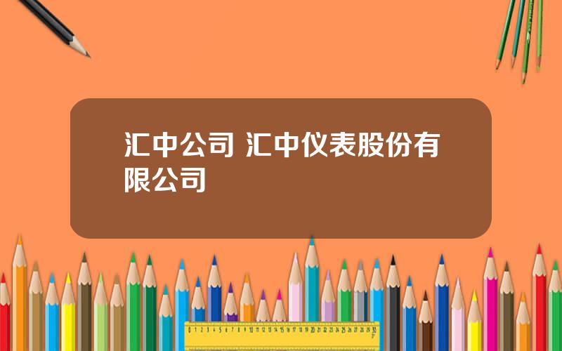 汇中公司 汇中仪表股份有限公司